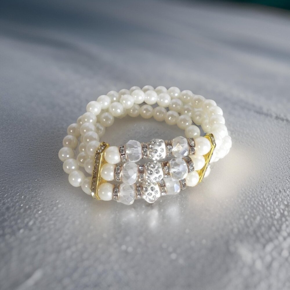 Three layers Beaded Stretch Bracelets